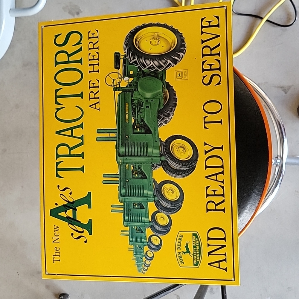 John Deere metal sign